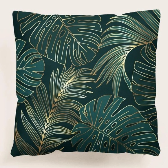 Pillow Cover, Green Tropical Leaves, Modern Contemporary Decor - Picture 2 of 6